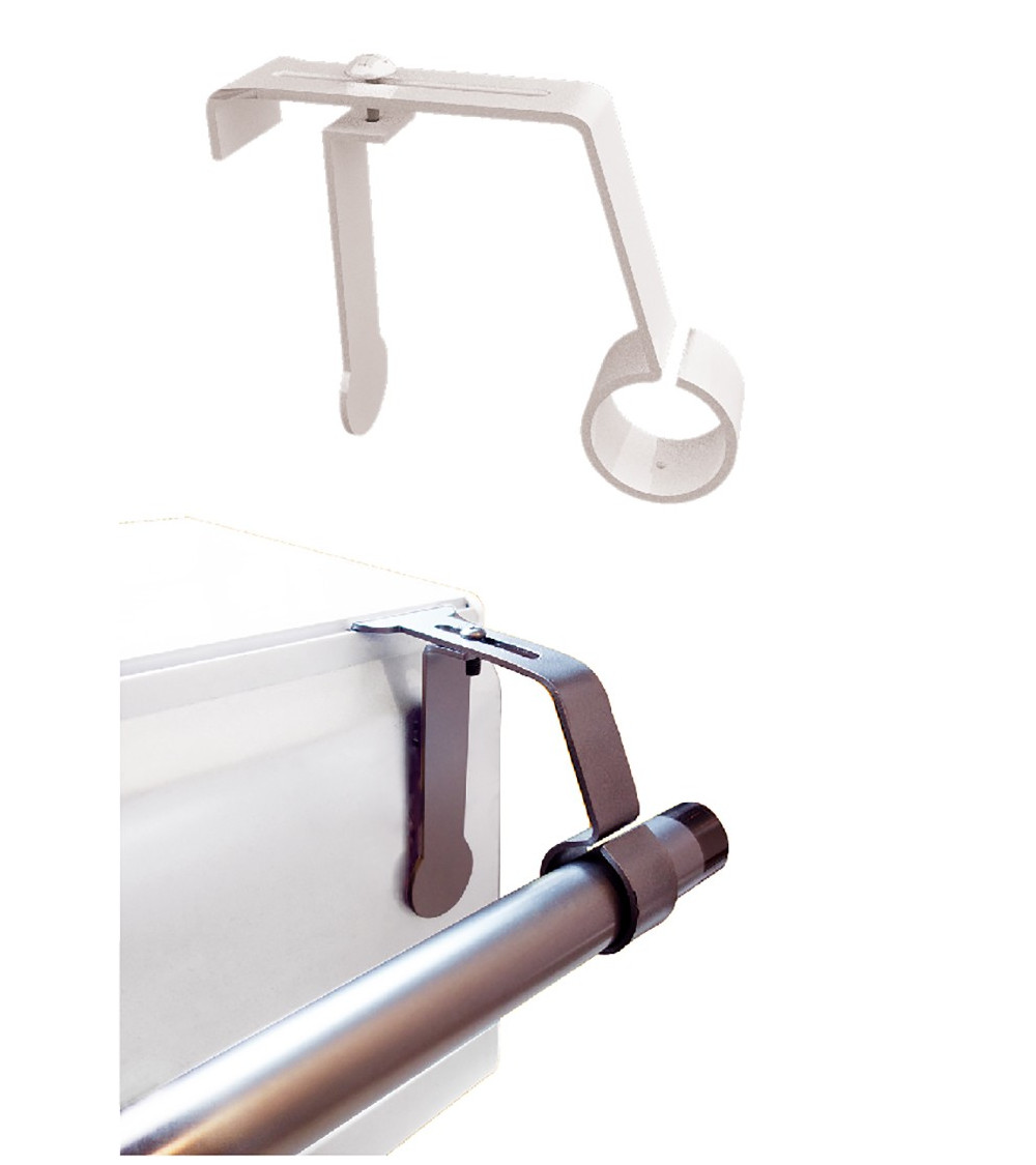 Support de Tringle à rideaux  sans perçage pour coffret volet roulant support tringle rideau pose simple et rapide