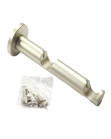 Support Mural Ouvert Double - Tringles Ø20 mm - Métal Nickel Mat