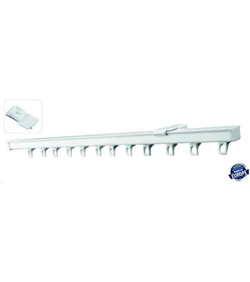 Tringle Rail en Aluminium Blanc - L. 1,50 m - Fixation Plafond ou Mur Tringle Rail en Aluminium Blanc - L. 1,50 m - Fixation Plafond ou Mur