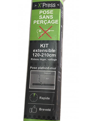 Kit Tringle extensible sans perçage 110 a 210 cm X PRESS