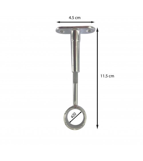 Support Oeil Réglable en Acier pour Tringle de Penderie Ø20 mm