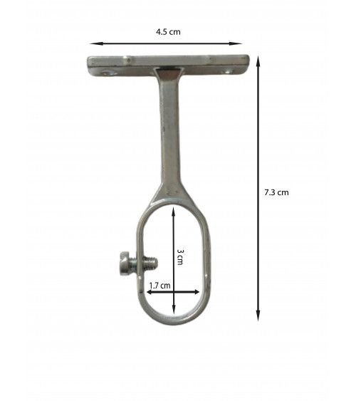 Support Oeil Ovale en Aluminium - Tringle Penderie Ø20 mm - L. 7,5 cm Support Oeil Ovale en Aluminium - Tringle Penderie Ø20 mm - L. 7,5 cm