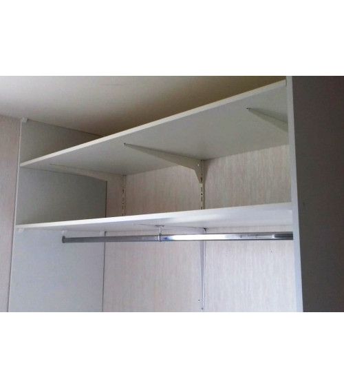 Support Oeil Fixe en Acier Blanc - Tringle Penderie Ø20 mm