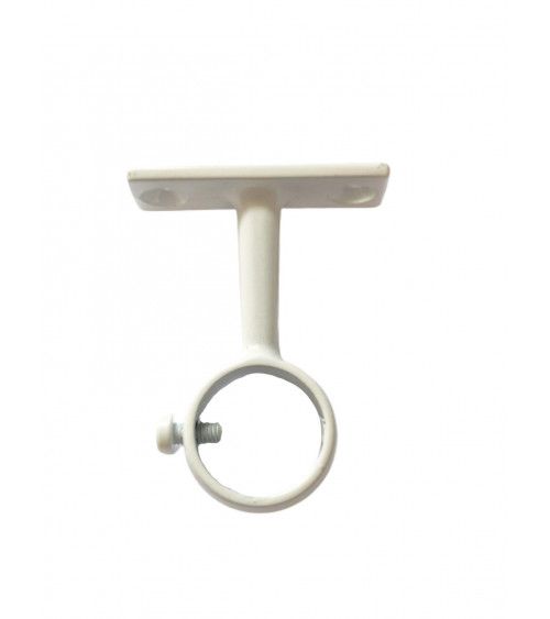 Support Oeil Fixe en Acier Blanc - Tringle Penderie Ø20 mm