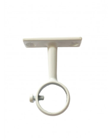 Support Oeil Fixe en Acier Blanc - Tringle Penderie Ø20 mm