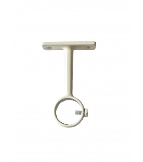 Support Oeil Fixe en Acier Blanc - Tringle Penderie Ø20 mm