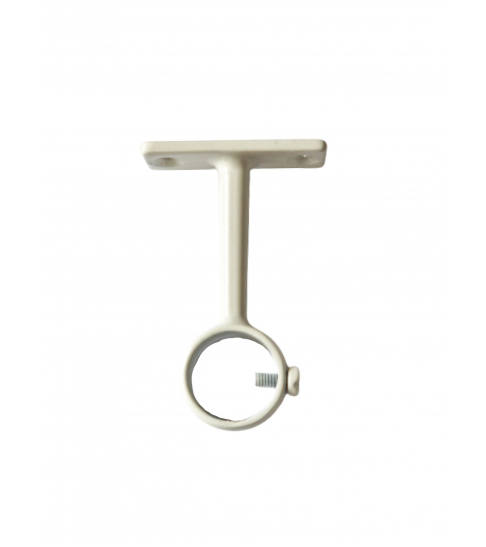 Support Oeil Fixe en Acier Blanc - Tringle Penderie Ø20 mm