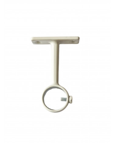 Support Oeil Fixe en Acier Blanc - Tringle Penderie Ø20 mm