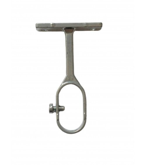 Support Oeil Ovale en Aluminium - Tringle Penderie Ø20 mm - L. 7,5 cm