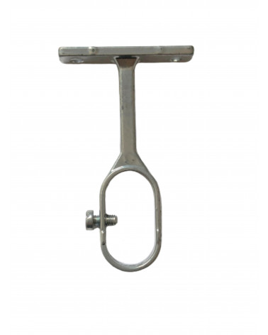 Support Oeil Ovale en Aluminium - Tringle Penderie Ø20 mm - L. 7,5 cm