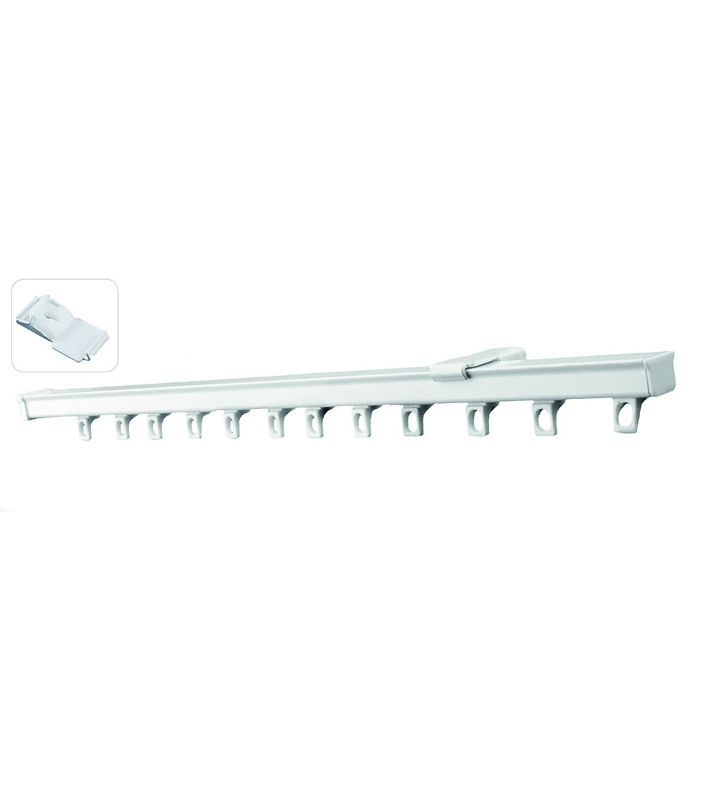 Tringle Rail en Aluminium Blanc - L. 1,50 m - Fixation Plafond ou Mur Tringle Rail en Aluminium Blanc - L. 1,50 m - Fixation Plafond ou Mur