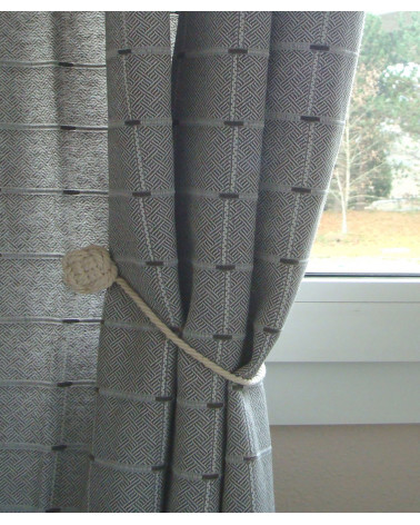 Embrasse Magnétique Corde Torsadée et Bois - Décoration Naturelle