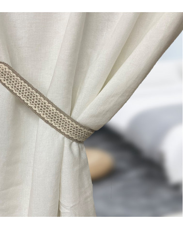 Embrasse à Rideau en Coton Brodée - Style Bohème Chic et Naturel