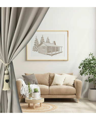 Embrasse à Rideau Avoriaz - Pompon et Cœur Ardoise - Ambiance Montagne