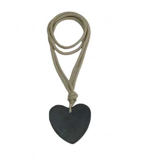 Embrasse Rideau Lozère - Cordon Coton et Cœur Ardoise Véritable Embrasse Rideau Lozère - Cordon Coton et Cœur Ardoise Véritable