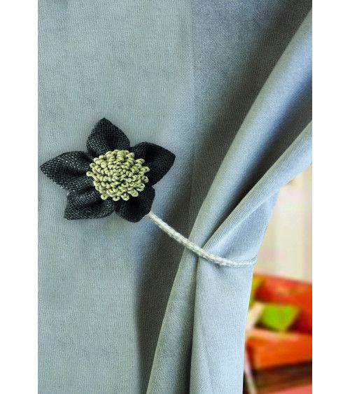 Embrasse Magnétique Corolle - Jute Naturelle Ø70 mm - Cordon Textile