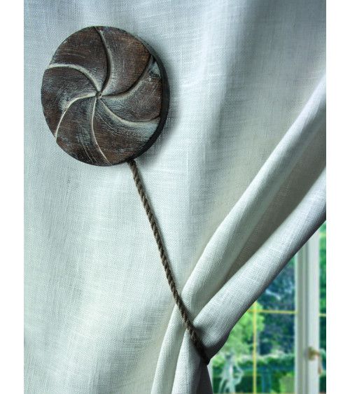 Embrasse Magnétique Rosa - Bois Peint et Cordon Jute - Design Tendance