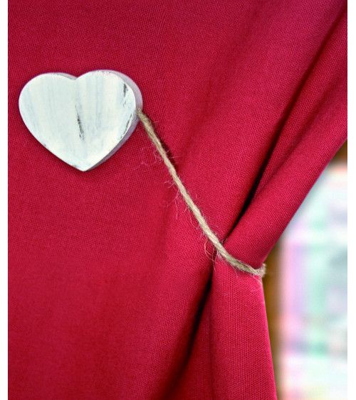 Embrasse, bois, cœur, tendance, design, décoration, rideaux, aimantée, pas cher