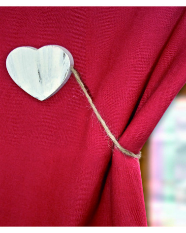 Embrasse, bois, cœur, tendance, design, décoration, rideaux, aimantée, pas cher