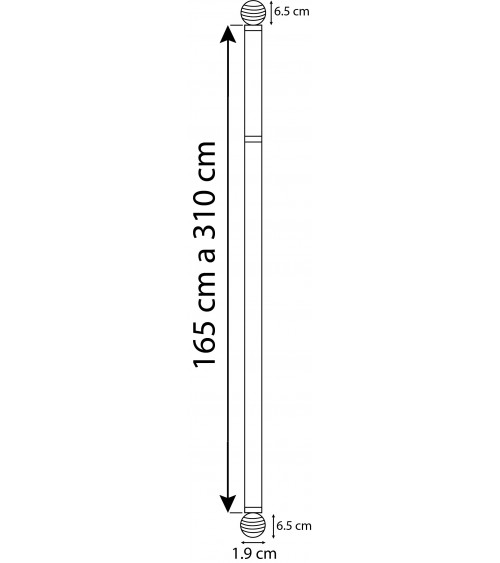 kit tringle, extensible, Kit tringle rideau 165 à 310cm, Tringle fenêtre extensible, Support tringle rideau réglable