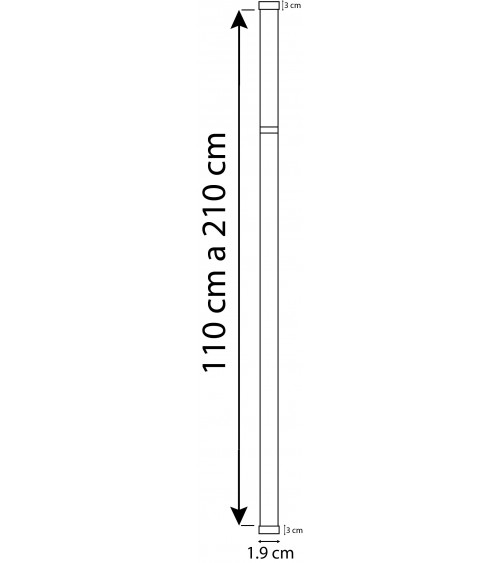 kit tringle ø16/19 mm extensible 110 à 210 cm