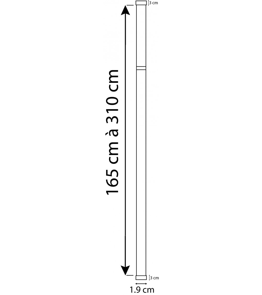 Kit de tringle à rideau Elip Diam.19 mm nickel 120 à 210 cm