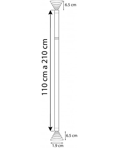 Kit Tringle à Rideau Extensible CAMDEN 110-210 cm - Ø19 mm