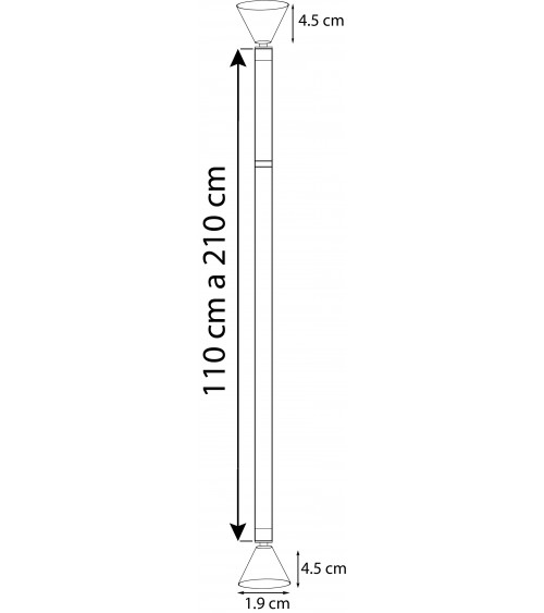 Kit Tringle Extensible Regent 110-210 cm - Embouts et Supports Kit Tringle Extensible Regent 110-210 cm - Embouts et Supports