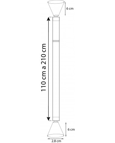 Kit Tringle Extensible CHELSEA Ø25/28 mm - 110 à 210 cm