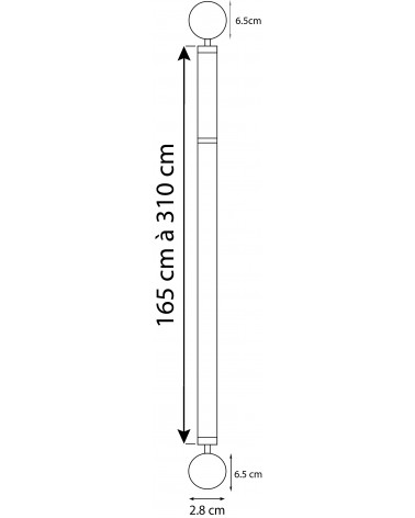 Kit Tringle Extensible Sphère 165-310 cm | Ø 25/28 mm
