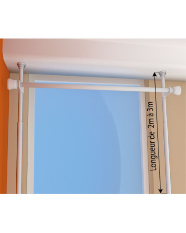 Barre Télescopique Sol-Plafond Sans Perçage - 2 m à 3 m - Tringle Ø20