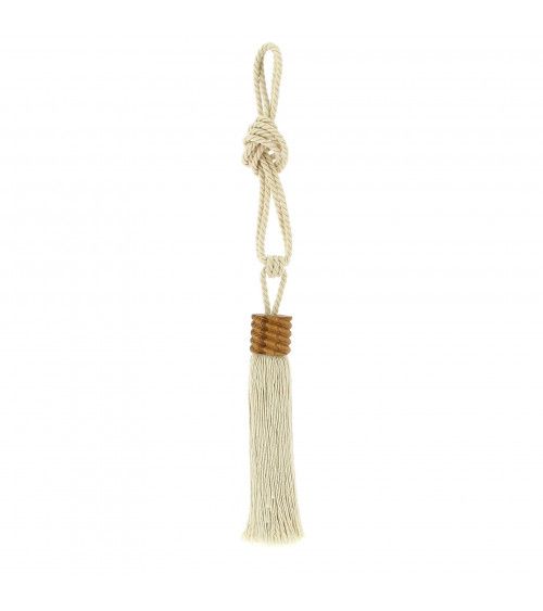 Embrasse à rideau en bois d'olivier luxe passementerie