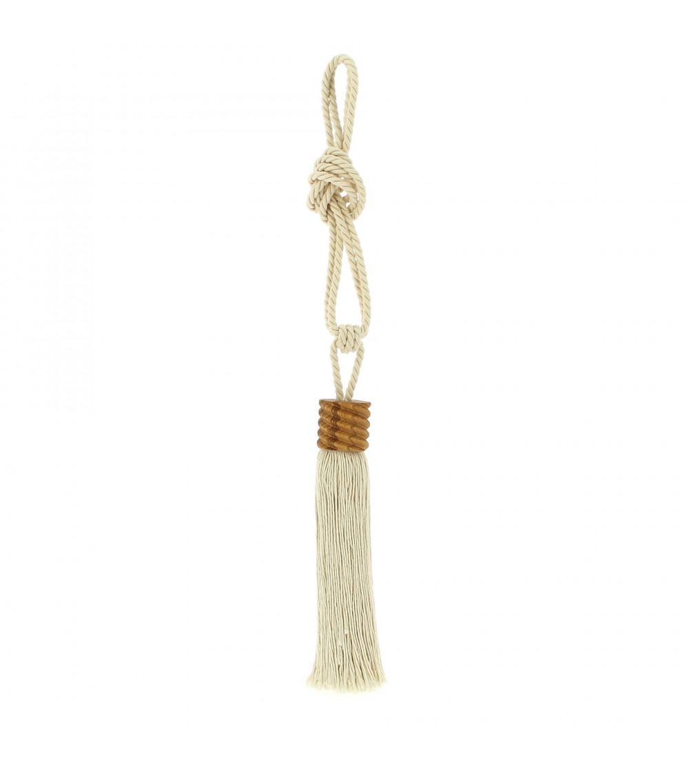 Embrasse à rideau en bois d'olivier luxe passementerie