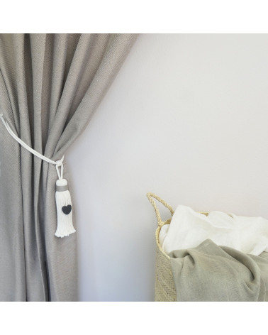 Embrasse à Rideau Avoriaz - Pompon et Cœur Ardoise - Ambiance Montagne