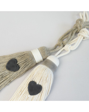 Embrasse à Rideau Avoriaz - Pompon et Cœur Ardoise - Ambiance Montagne