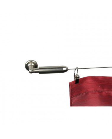 Kit Tringle à Rideau Câble Acier 5 Mètres - Supports Laiton Nickel