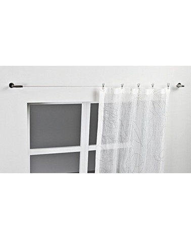 Kit Tringle à Rideau Câble Acier 5 Mètres - Supports Laiton Nickel