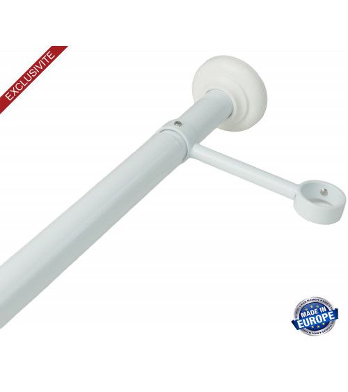 Barre Télescopique du Sol au Plafond sans Perçage blanc support tringle rideau sans percer fenêtre pvc