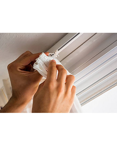 Glisseurs Asymétriques Plastifiés - Sachet de 20 - Pour Tringle Rails