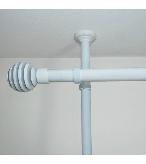Barre Télescopique du Sol au Plafond sans Perçage blanc support tringle rideau sans percer fenêtre pvc