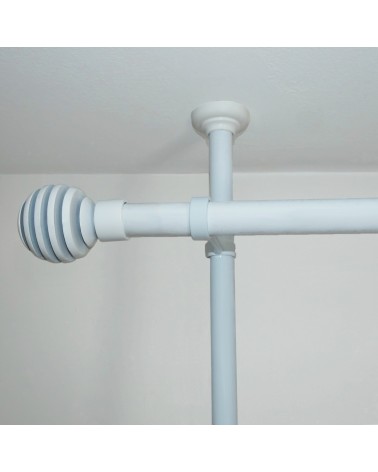 Barre Télescopique du Sol au Plafond sans Perçage blanc support tringle rideau sans percer fenêtre pvc