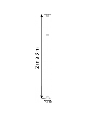 Barre Télescopique du Sol au Plafond sans Perçage blanc support tringle rideau sans percer fenêtre pvc