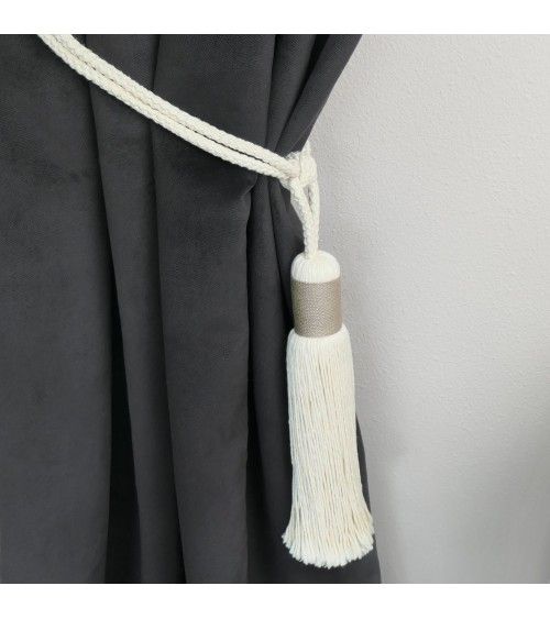 Embrasse à rideau pompon passementerie luxe