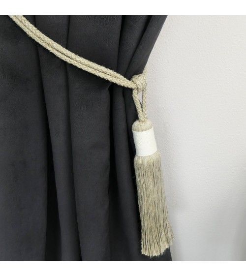 Embrasse à rideau pompon passementerie luxe