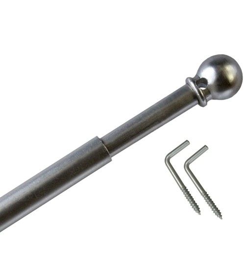 tringle de vitrage embout boule extensible pour vitre à visser