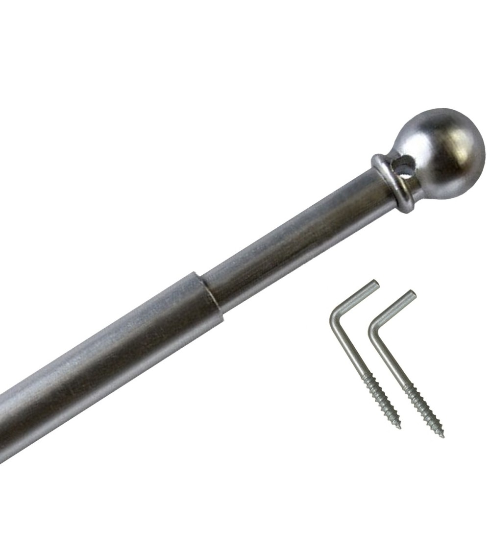 tringle de vitrage embout boule extensible pour vitre à visser