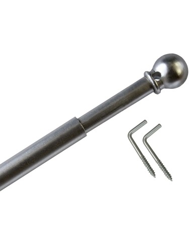 tringle de vitrage embout boule extensible pour vitre à visser