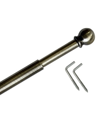 tringle de vitrage embout boule extensible pour vitre à visser