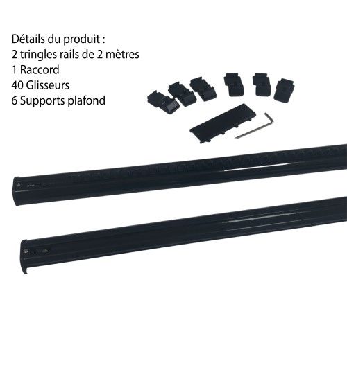 Rail Décorative, Prêt à Poser, Pour Rideau à Galon Fronceur longueur 4 mètre tringle chemin de fer