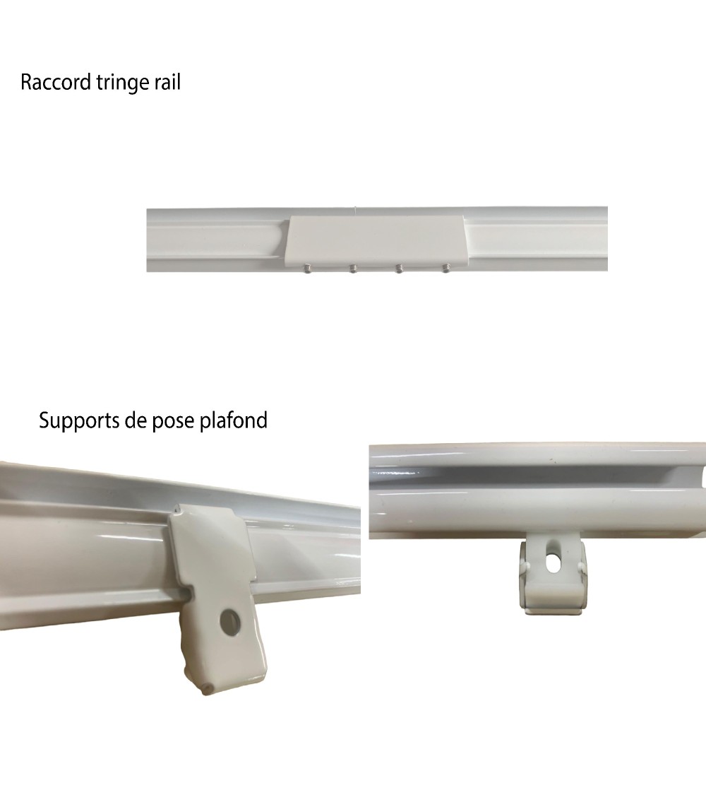 Rail à Rideau Aluminium 1,5 M - Montage Plafond Ou Mur, 1 Voie, Blanc, Pour Séparateur De Pièce Ou Balcon